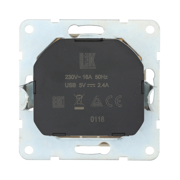 Розетка LK Studio с з/к + 2хUSB разъема, 2А (бежевый) LK60 868001-1