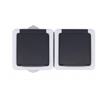 Розетка LK Studio двойная с з/к, EF602G, 16A (серый) 80008