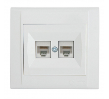 Розетка компьютерная Makel двойная СП Defne 16А IP20 CAT 5 бел. 42001036