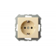 Розетка 2P+E Liregus Epsilon бежевый 28-066