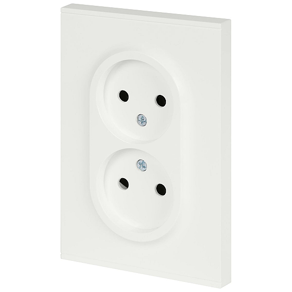 Розетка ЭРА Arktik 16-2107-08 без заземления двойная 2X2P 16А-250В белый матовый Б0071688