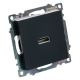Розетка HDMI 2.1, Type A  (механизм), STEKKER GLS00-7118-05, серия Катрин, черный 50062