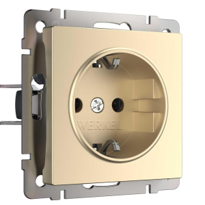 Розетка с заземлением и шторками Werkel шампань W1171111 4690389157387
