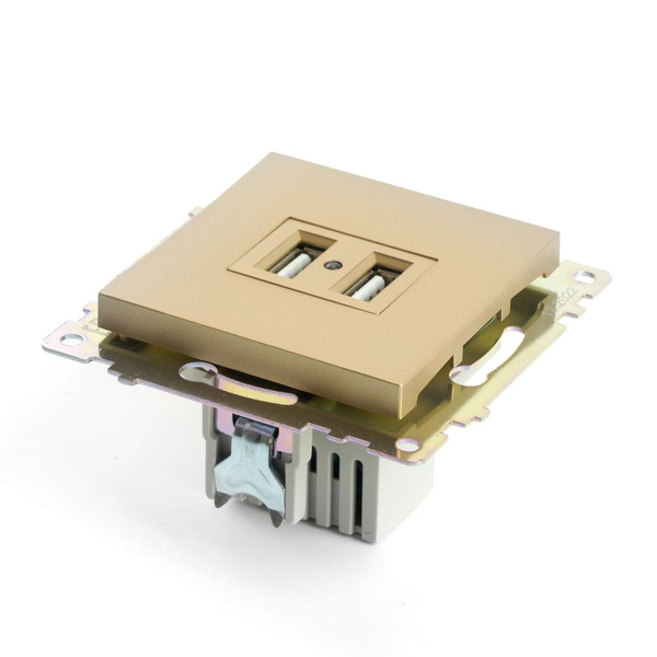 Розетка 2хUSB Stekker Катрин золото GLS10-7115-08 49229