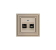 Розетка RJ45/RJ11 Liregus Retro кремовый омбре 29-138