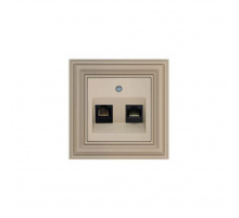 Розетка RJ45/RJ11 Liregus Retro кремовый омбре 29-138