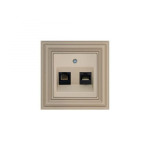 Розетка RJ45/RJ11 Liregus Retro кремовый омбре 29-138