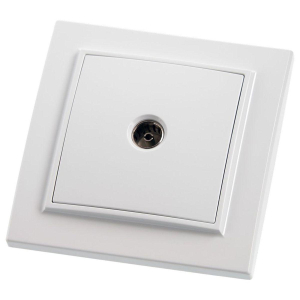 Розетка телевизионная 1-местная Stekker, PST00-9008-01, 75 Ом, 5-862МГц Эрна, белый 39048