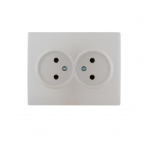 Розетка 2-ая без зазем. Lezard Karina белый жемчуг 707-3000-128