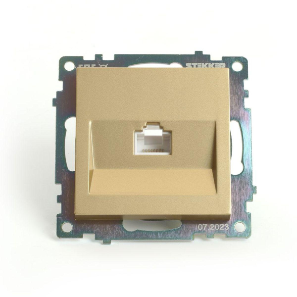 Розетка компьютерная RJ-45 Stekker Катрин золото GLS00-7107-08 49227