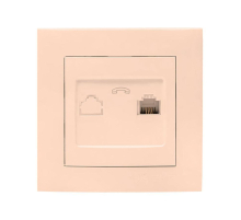 Валенсия розетка телефонная RG-11 1-местная кремовая EKF PROxima EWT01-034-20