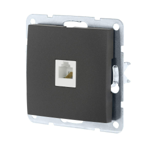 Розетка телефонная RJ-12 LK Studio LK60 черный бархат 865508-1