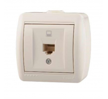 Розетка компьютерная Lezard Nata белая 710-0200-139