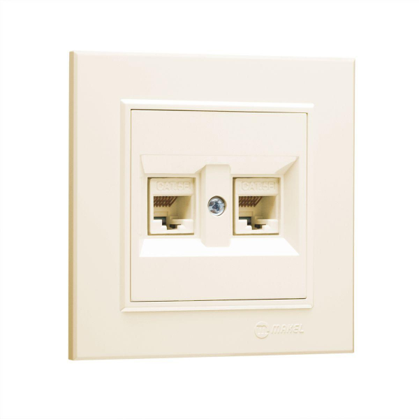 Розетка комп. двойная cat 5 Makel Karea 56010036