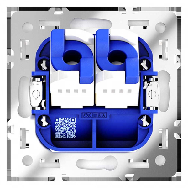 Розетка компьютерная встраиваемая Voltum S70 двойная RJ45+RJ45 кат.6, (кашемир) VLS060203