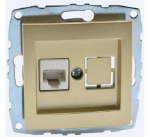 Розетка компьютерная RJ45 Mono Electric Despina/ Larissa 6 кат титан 500-002205-125