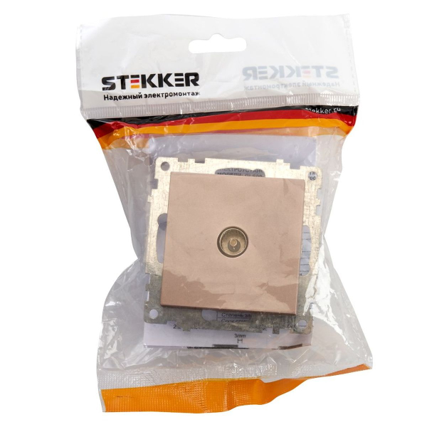ТВ-розетка Stekker Катрин шампань GLS00-7108-02 39600