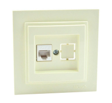 Розетка телефонная RJ11 Mono Electric Despina/ Larissa 3 кат крем 500-001725-124