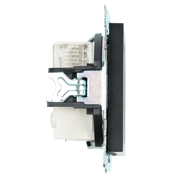 Розетка телевизионная TV + компьютерная RJ-45 Stekker Катрин GLS00-7106-05 черная 49182