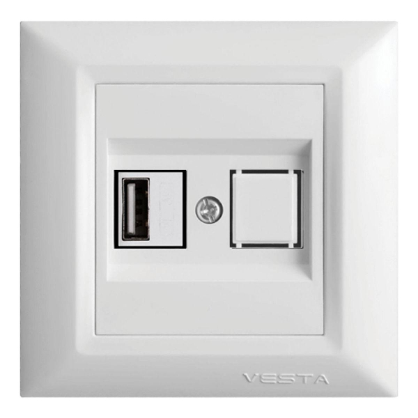 Розетка USB Vesta-Electric Roma белый FRZ00050201BEL Розетка USB Vesta-Electric Roma белый FRZ00050201BEL
