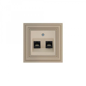 Розетка 2хRJ45 Liregus Retro кремовый омбре 29-137