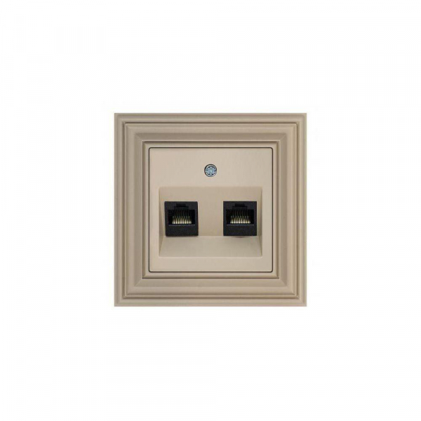 Розетка 2хRJ45 Liregus Retro кремовый омбре 29-137 Розетка 2хRJ45 Liregus Retro кремовый омбре 29-137