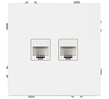 Розетка ЭРА Galaxy 15-3108-08 информационная двойная 2XRJ45 IP20 белый матовый Б0070770
