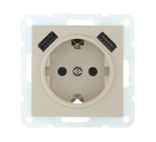 Розетка LK Studio с з/к + 2хUSB разъема, 2А (бежевый) LK60 868001-1