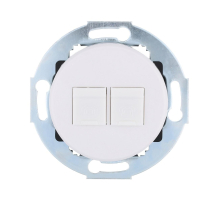 Розетка LK Studio телефонная 2хRJ-12 с накладкой (белый) Vintage 885904-1