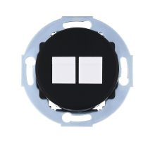 Розетка LK Studio компьютерная 2хRJ-45 кат. 6 с накладкой (черный) Vintage 886408-1