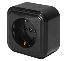 Розетка 2P+PE Stekker Брест черный PST16-21-20 39690