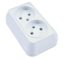 Розетка Makel 2-м ОП без заземл. бел. 45117