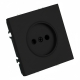 Розетка 1-местная с защитной шторкой (механизм), STEKKER,  б/з, 250В, 16А, серия Эмили, RST16-5109-05, черный уголь, soft touch 49850