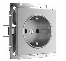 Розетка с заземлением Werkel серебряный W1171006 4690389156410