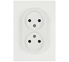 Розетка ЭРА Arktik 16-2107-08 без заземления двойная 2X2P 16А-250В белый матовый Б0071688