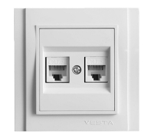 Розетка 2xLAN Vesta-Electric Verona белый FRZCW020102BEL