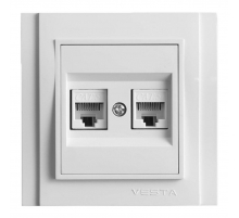 Розетка 2xLAN Vesta-Electric Verona белый FRZCW020102BEL