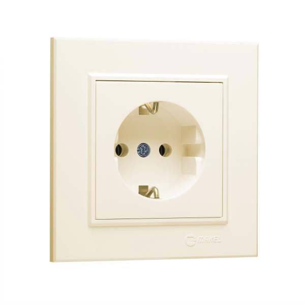 Розетка Makel 1-м СП Karea 16А IP20 с/з крем. 56010028 Розетка Makel 1-м СП Karea 16А IP20 с/з крем. 56010028