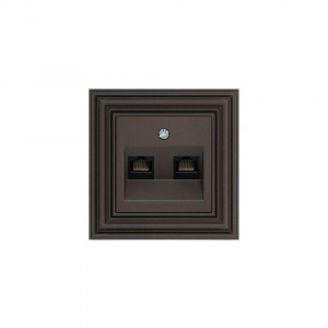Розетка 2хRJ45 Liregus Retro коричневый омбре 29-036