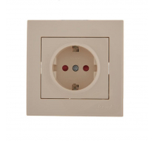 Розетка с защитой от детей Lezard Rain кремовая 703-0303-124