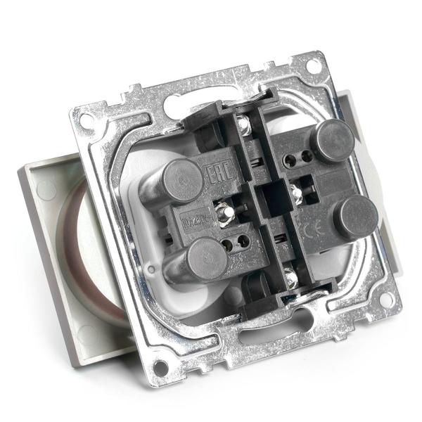 Розетка двухместная с защитной шторкой Stekker Катрин шоколад GLS10-7113-04 49026