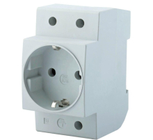 Розетка на DIN-рейку Stekker PST16-70-20 2P+PE 16А, серый 39171