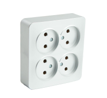 Розетка четырехместная 2P Stekker София серебро MST10-14S-03 49333