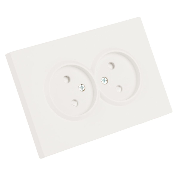 Розетка двойная 2P Stekker Эмили со шторками белый фарфор RST16-5116-01 49877