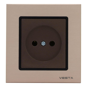 Розетка 2P Vesta-Electric Exclusive Champagne Metallic шампань FRZ00041002BSH
