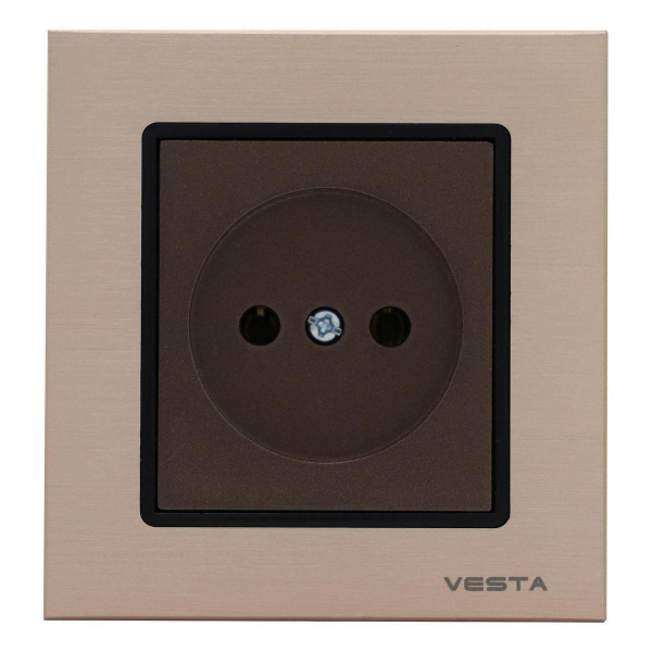 Розетка 2P Vesta-Electric Exclusive Champagne Metallic шампань FRZ00041002BSH Розетка 2P Vesta-Electric Exclusive Champagne Metallic шампань FRZ00041002BSH