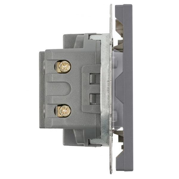 Розетка 2-местная USB + Type C (механизм), STEKKER, 250В, 20W, серия Эмили, RST10-5115-10, платиново-серый, soft touch 49957