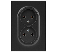 Розетка ЭРА Arktik 16-2107-05 без заземления двойная 2X2P 16А-250В антрацит Б0071685