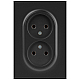 Розетка ЭРА Arktik 16-2107-05 без заземления двойная 2X2P 16А-250В антрацит Б0071685