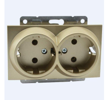 Розетка 2К+З двойная Mono Electric Despina/ Larissa 16A 250V винтовое подключение титан 500-002204-120